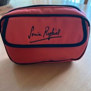 Sonia Rykiel Orange Cosmetic Bag with Black Trim